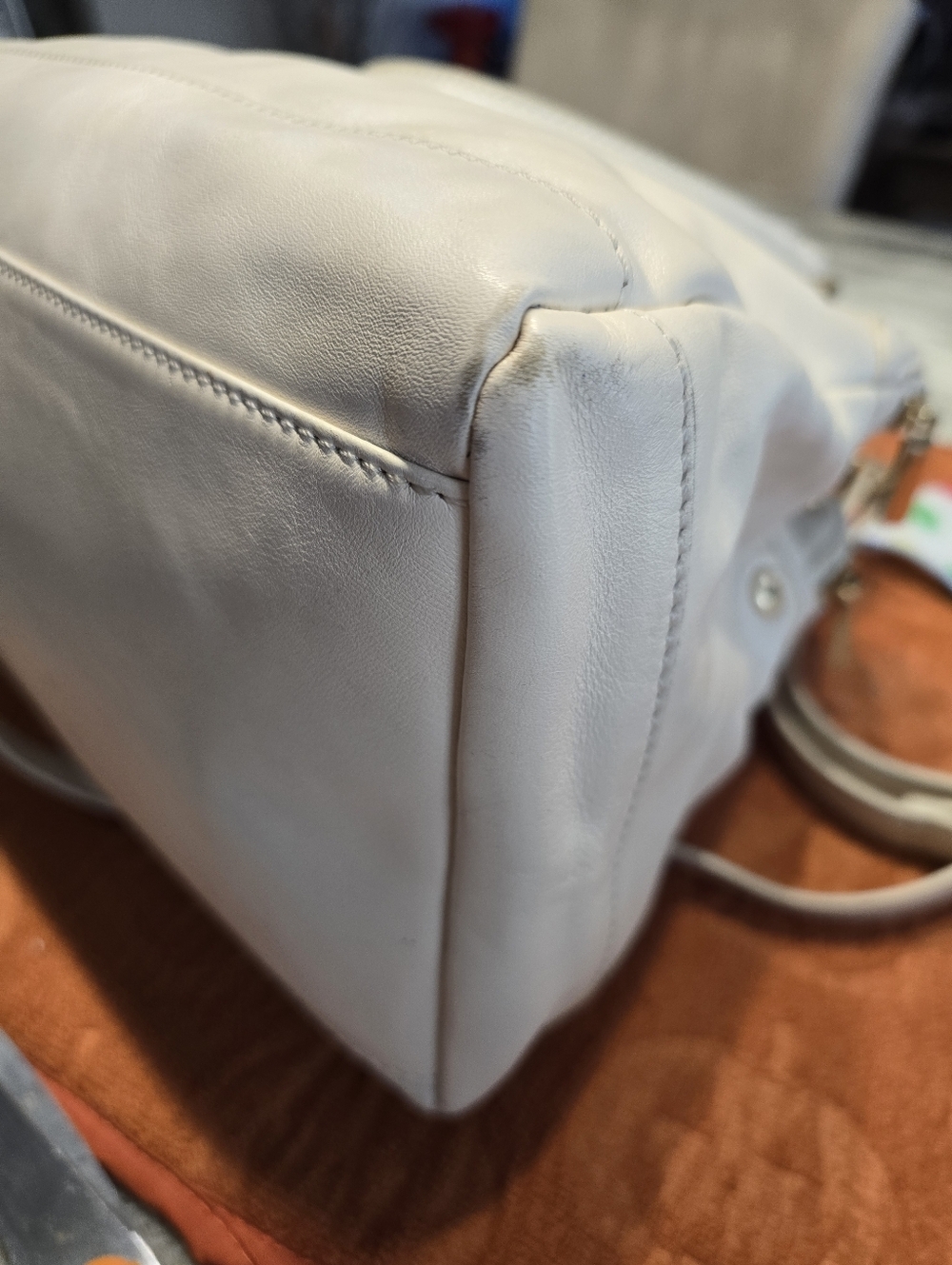 Tory Burch Cream Leather Dome Satchel - Picture 6 of 6